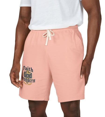 Faith God Strength Fleece Sweat Shorts â Lightweight Religious Lounge Shorts