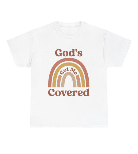God's Got Me Covered T-Shirt | Christian Rainbow Faith Tee - Woman's & Youth Shirt
