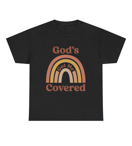 God's Got Me Covered T-Shirt | Christian Rainbow Faith Tee - Woman's & Youth Shirt