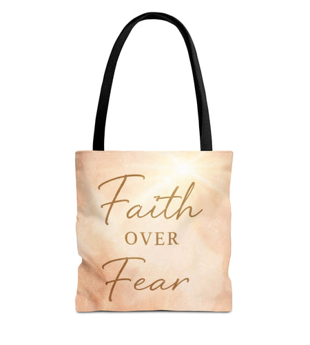 Faith Over Fear Tote Bag - Inspriational Soft Girl Era Purse