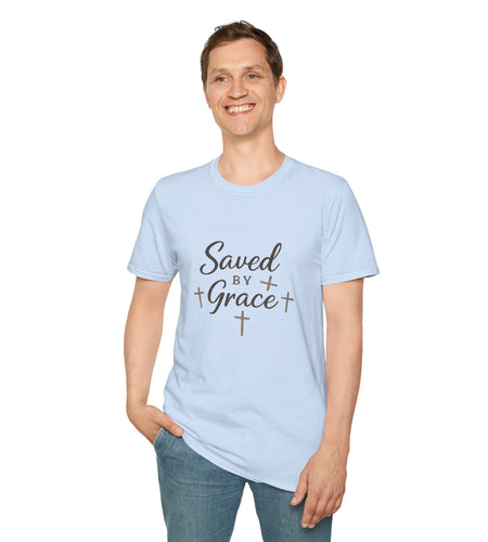 Saved by Grace TâShirt â Christian Faith Shirt with Cross Design