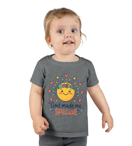God Made Me Special Toddler T-Shirt | Cute Sun Graphic Kids Shirt | Christian Toddler Tee | Faith-Based Kids Clothes