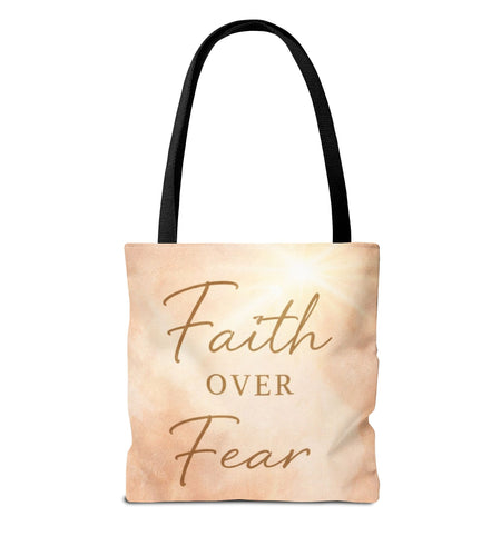 Faith Over Fear Tote Bag - Inspriational Soft Girl Era Purse
