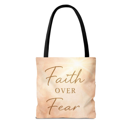 Faith Over Fear Tote Bag - Inspriational Soft Girl Era Purse