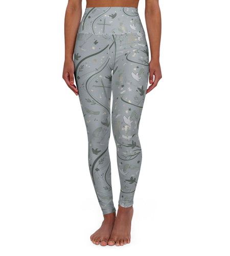 Yoga Leggings â Faith Dove Floral High-Waist Athletic - Active wear