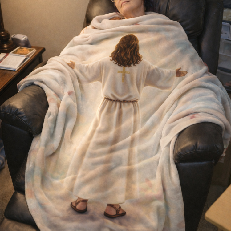 Jesus Hugs Velveteen Plush Blanket ā Comfort Throw Blanket (Faith, Warmth & Love)