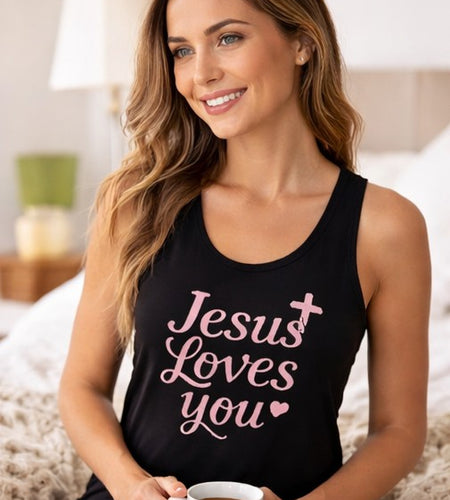 Jesus Loves You Racerback Tank — Inspirational Women's & Girls Faith Tank Top