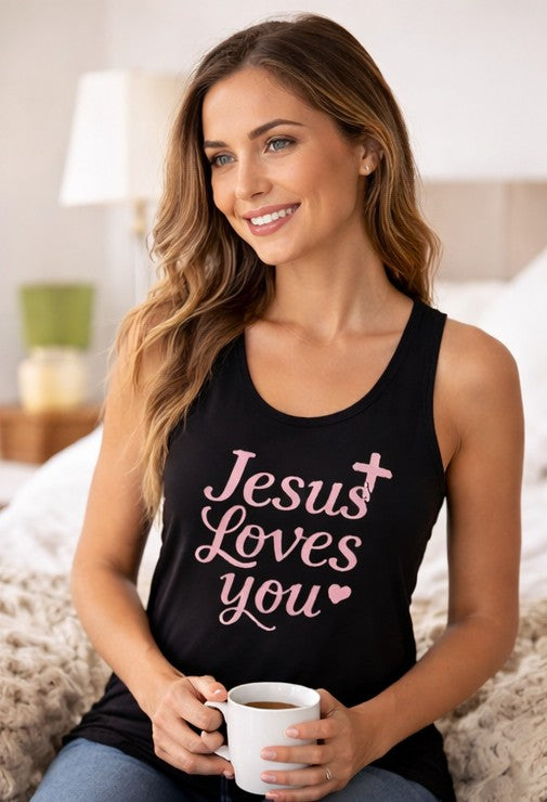 Jesus Loves You Racerback Tank ā Inspirational Women's & Girls Faith Tank Top