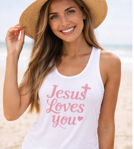Jesus Loves You Racerback Tank — Inspirational Women's & Girls Faith Tank Top