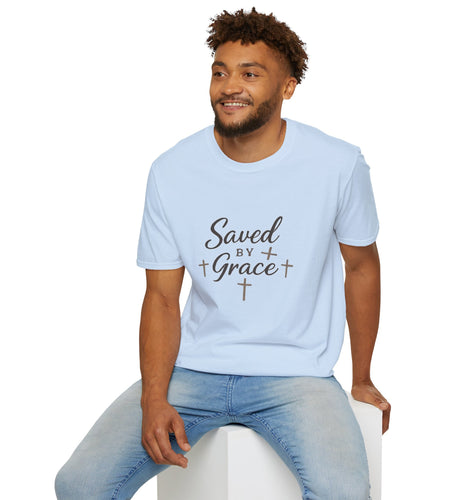 Saved by Grace TâShirt â Christian Faith Shirt with Cross Design