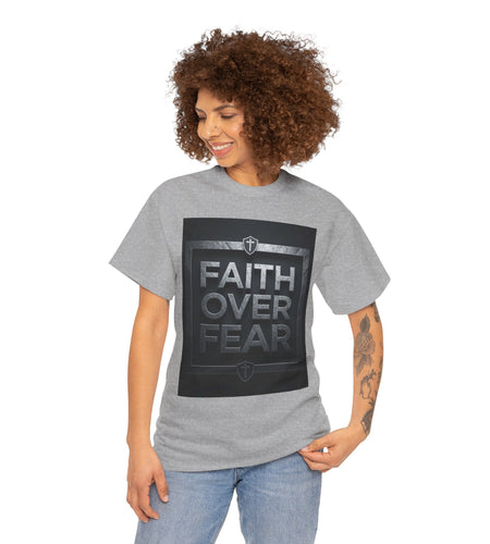 Faith Over Fear T-Shirt â Inspirational Christian Tee with Bold Typography For Men & Women