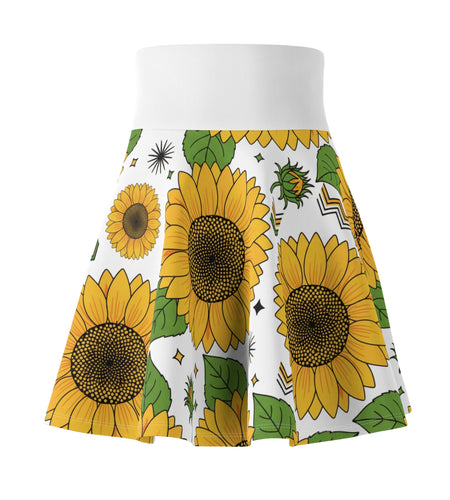Sunflower Skater Skirt for Women | Bright Floral AOP Skirt | Summer Spring Outfit | Cute Boho Festival Garden Skirt