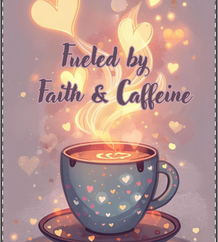 Fueled by Faith & Caffeine Satin Poster | Coffee Lover Faith, Inspirational Wall Decor