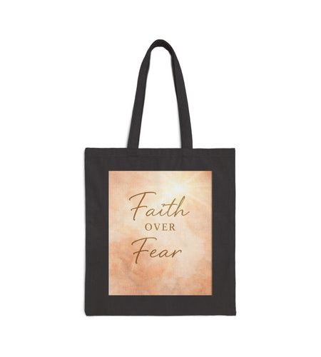 Faith Over Fear Tote Bag | Inspirational Soft Girl Era Canvas Tote Purse
