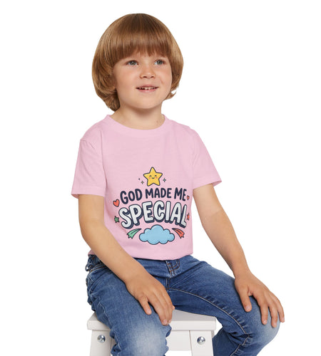 God Made Me Special Toddler T-Shirt | Christian Kids Shirt | Faith-Based Kids Clothes | Cute Religious Gift for Boys & Girls