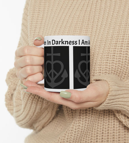 Anchor of Faith Ceramic Mug — "Even in Weakness I am Anchored" Christian Coffee Cup 11 oz & 15 oz