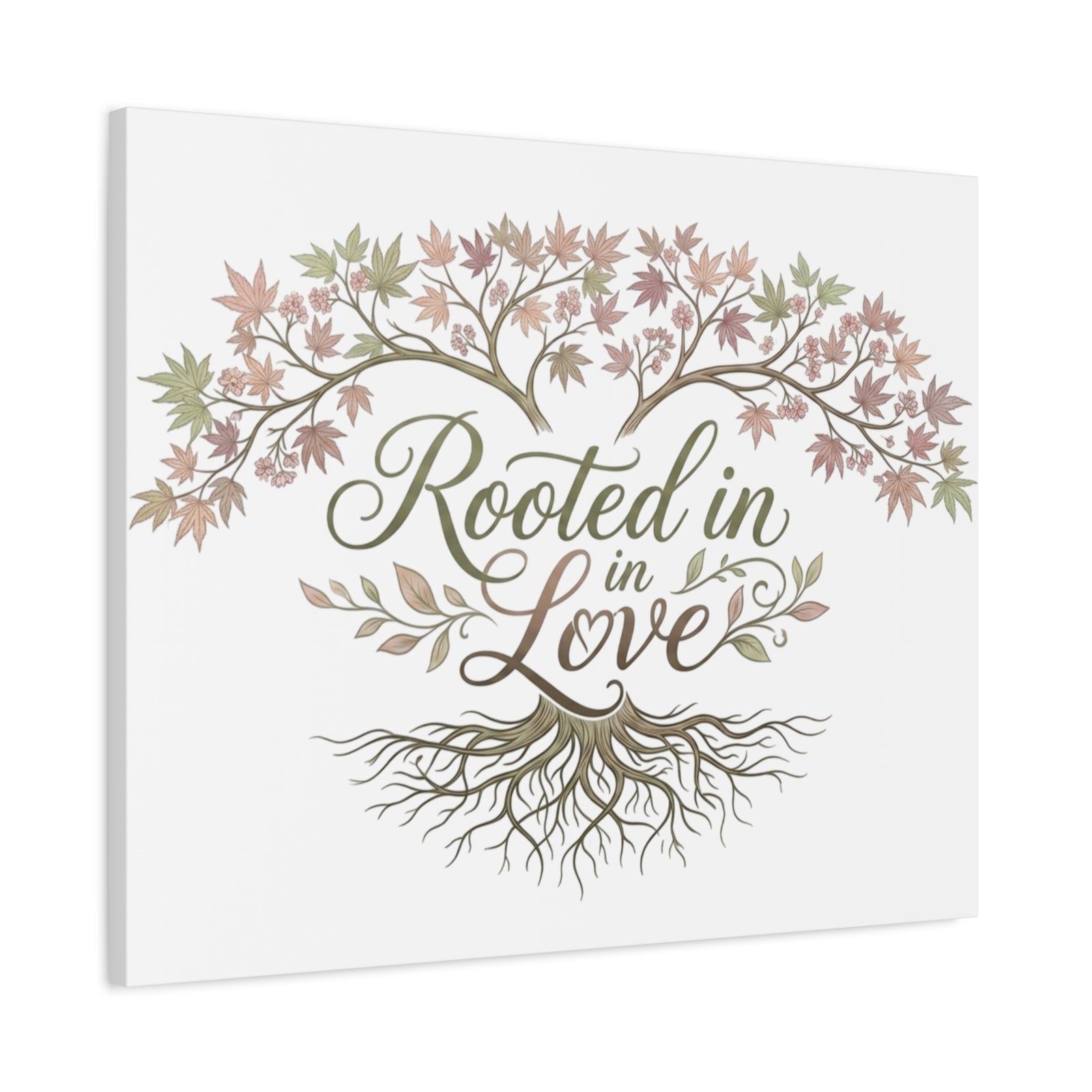Rooted in Love Tree Canvas Wall Art — Inspirational Family Quote Home Decor