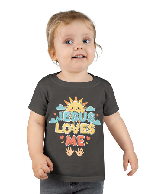 Load image into Gallery viewer, Toddler T-Shirt — "Jesus Loves Me" Cute Sun Christian Tee for Kids
