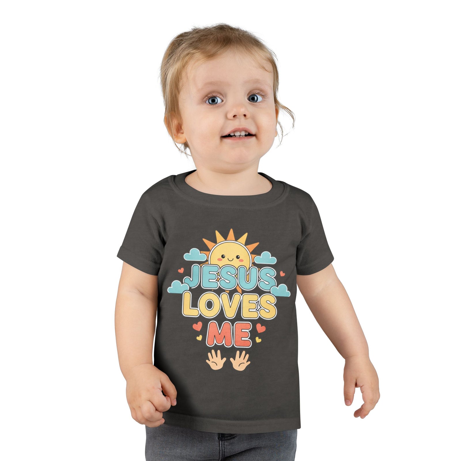 Toddler T-Shirt — "Jesus Loves Me" Cute Sun Christian Tee for Kids