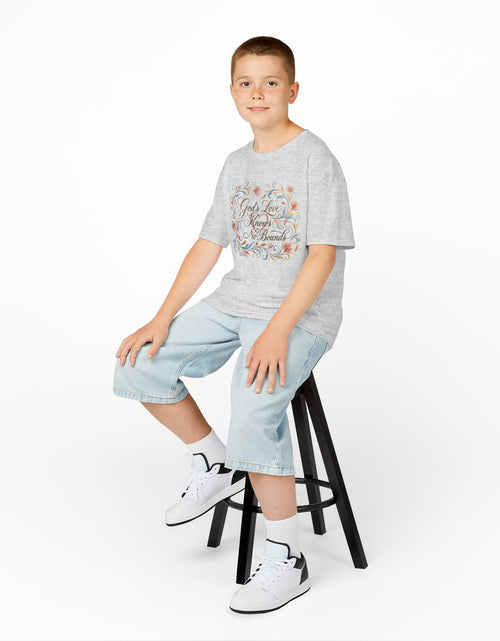 Load image into Gallery viewer, Kids Tee — "God's Love Knows No Bounds" Floral Shirt
