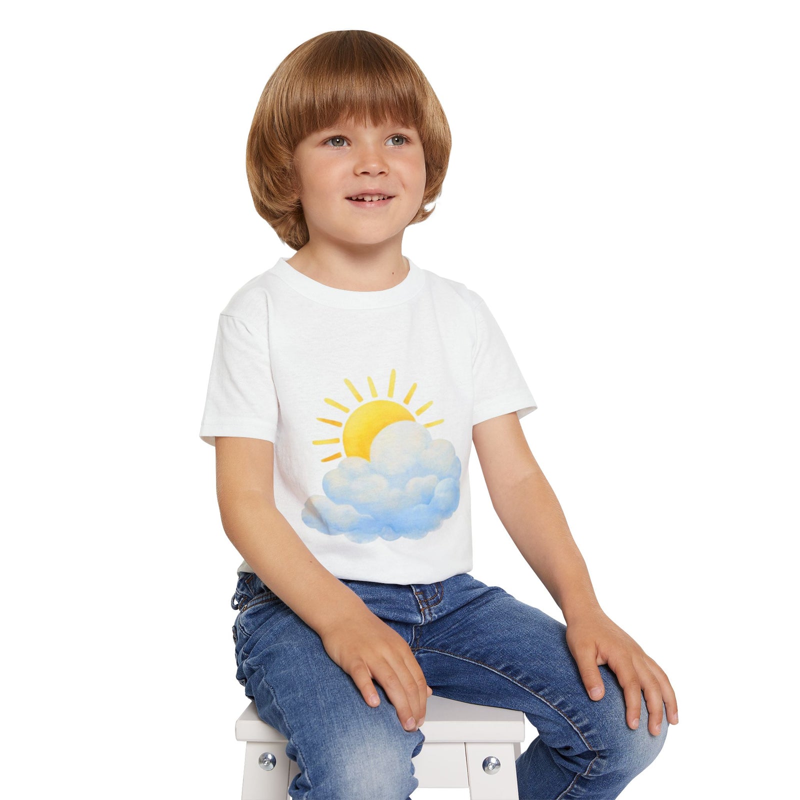 Sunny Cloud Toddler T‑Shirt — Cute Sun & Cloud Graphic Tee for Kids