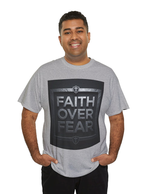 Load image into Gallery viewer, Faith Over Fear T-Shirt — Inspirational Christian Tee with Bold Typography For Men &amp; Women
