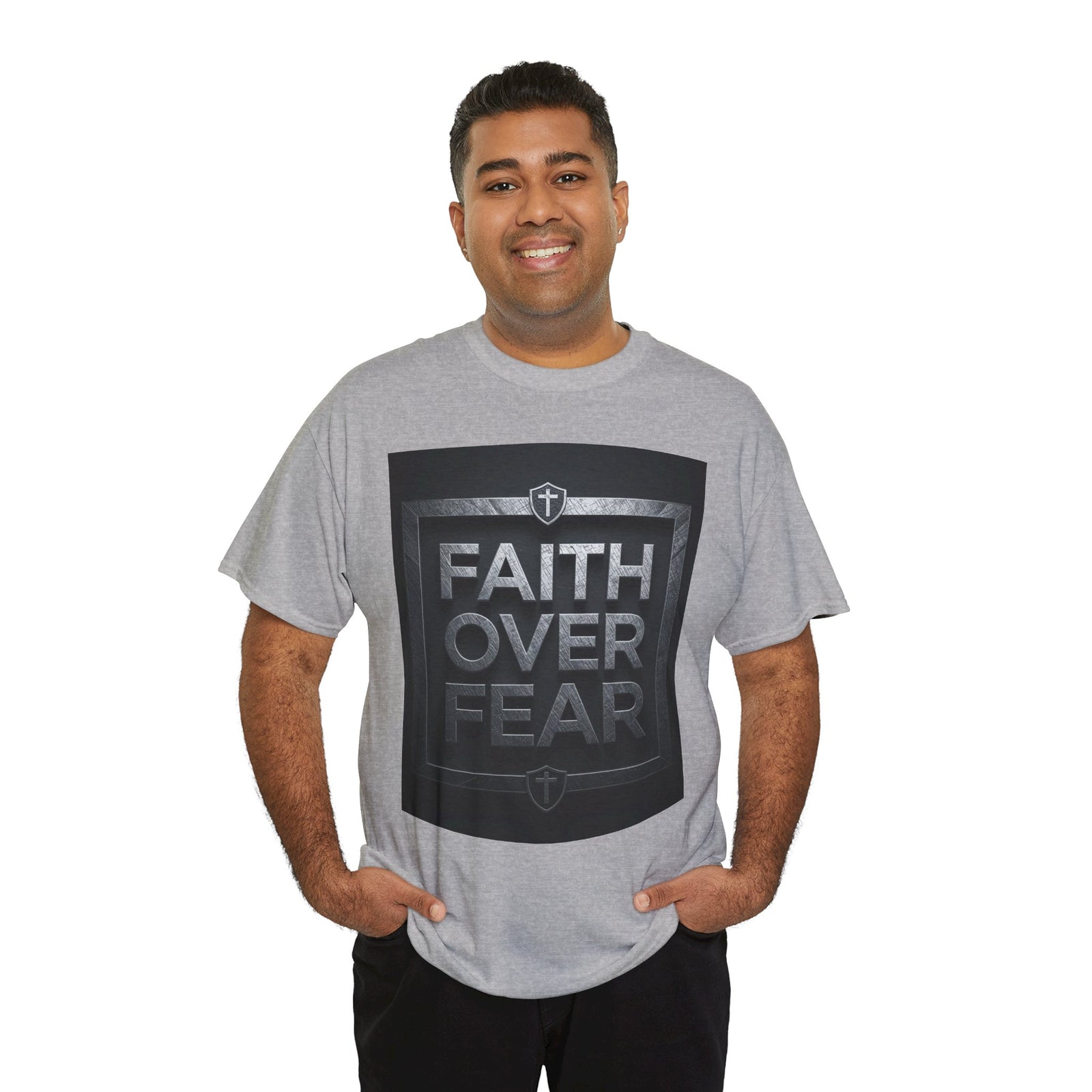 Faith Over Fear T-Shirt — Inspirational Christian Tee with Bold Typography For Men & Women