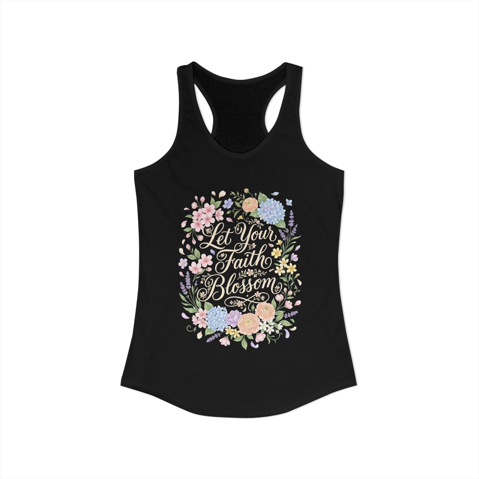 Grow in Grace Women's Christian Tank Top – Inspirational Faith Shirt – Floral Christian Summer Apparel