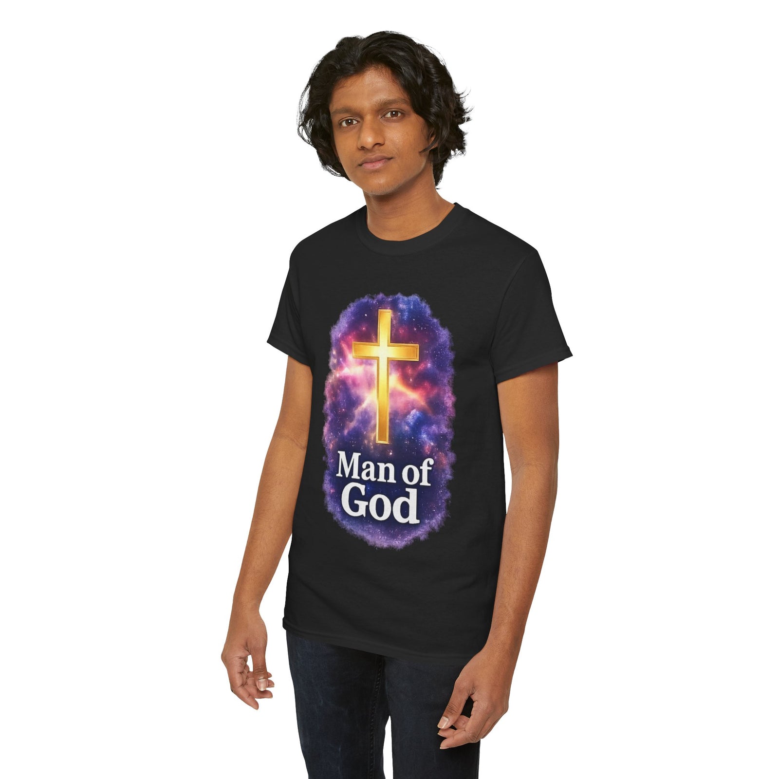 Man of God T-Shirt — Christian Cross  Men & Boys Graphic Tee