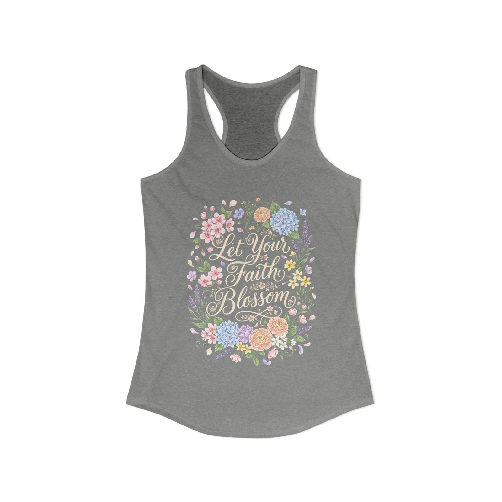 Grow in Grace Women's Christian Tank Top – Inspirational Faith Shirt – Floral Christian Summer Apparel