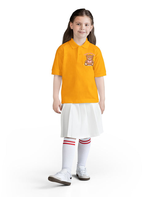 Load image into Gallery viewer, Jesus Loves Me Teddy Bear Kids Polo Shirt | Christian Toddler Polo | Cute Faith-Based Kids Clothes | Dressy Church Outfit
