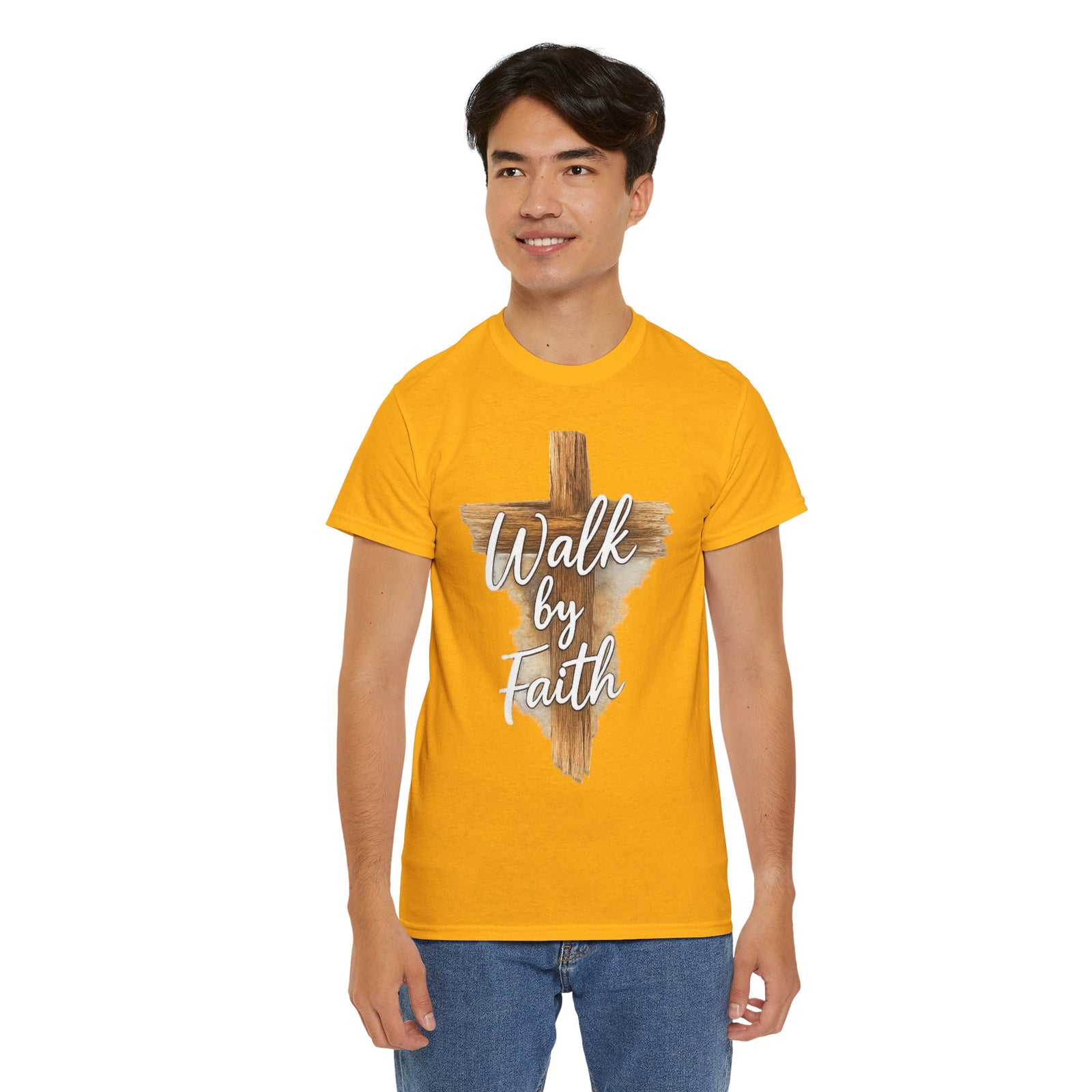 Walk By Faith Tee — Christian Cross Faith Men's T‑Shirt