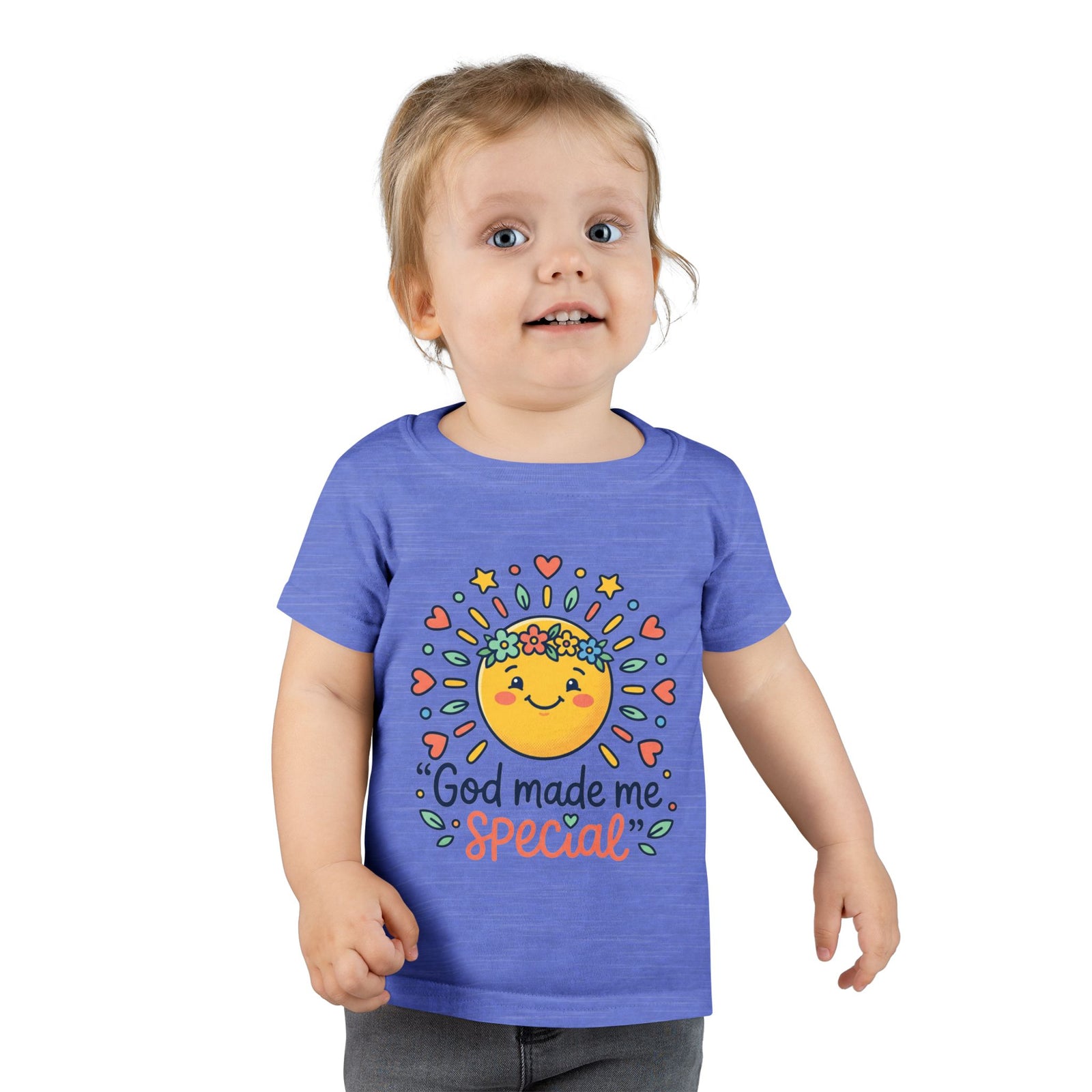 God Made Me Special Toddler T-Shirt | Cute Sun Graphic Kids Shirt | Christian Toddler Tee | Faith-Based Kids Clothes
