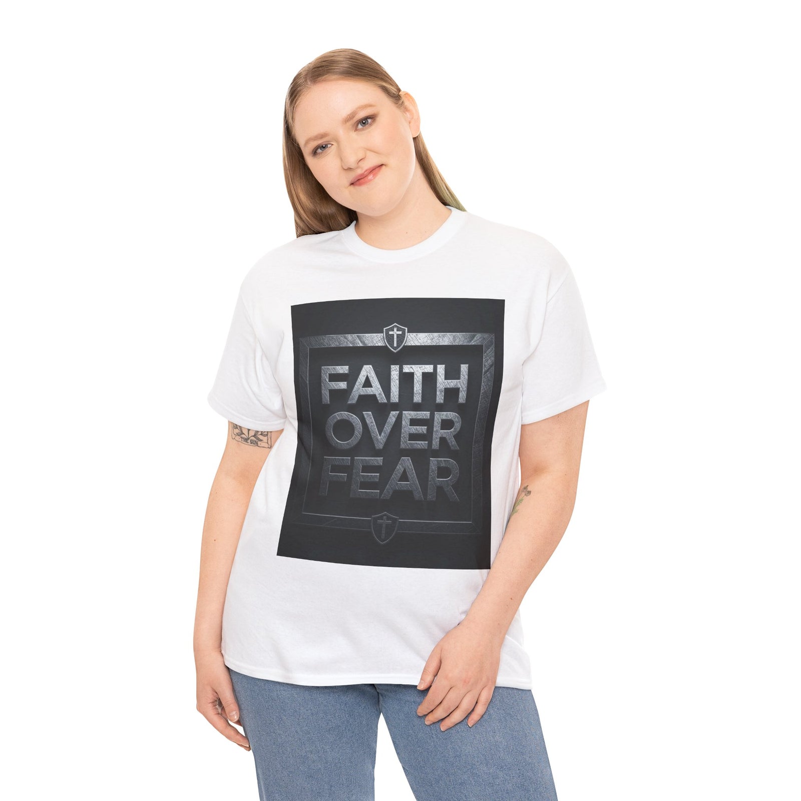 Faith Over Fear T-Shirt — Inspirational Christian Tee with Bold Typography For Men & Women