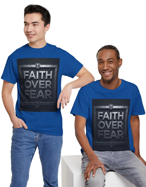 Load image into Gallery viewer, Faith Over Fear T-Shirt — Inspirational Christian Tee with Bold Typography For Men &amp; Women
