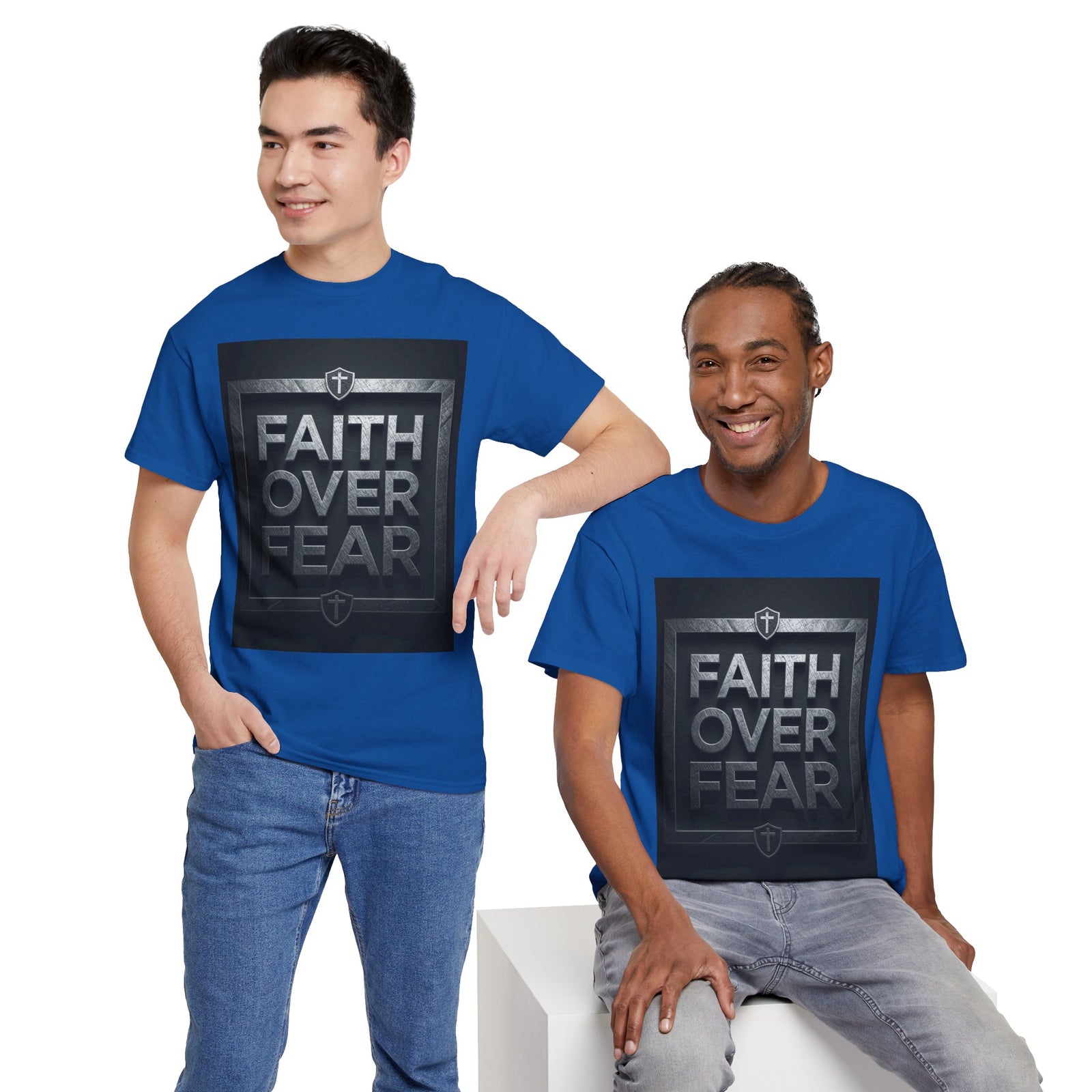 Faith Over Fear T-Shirt — Inspirational Christian Tee with Bold Typography For Men & Women