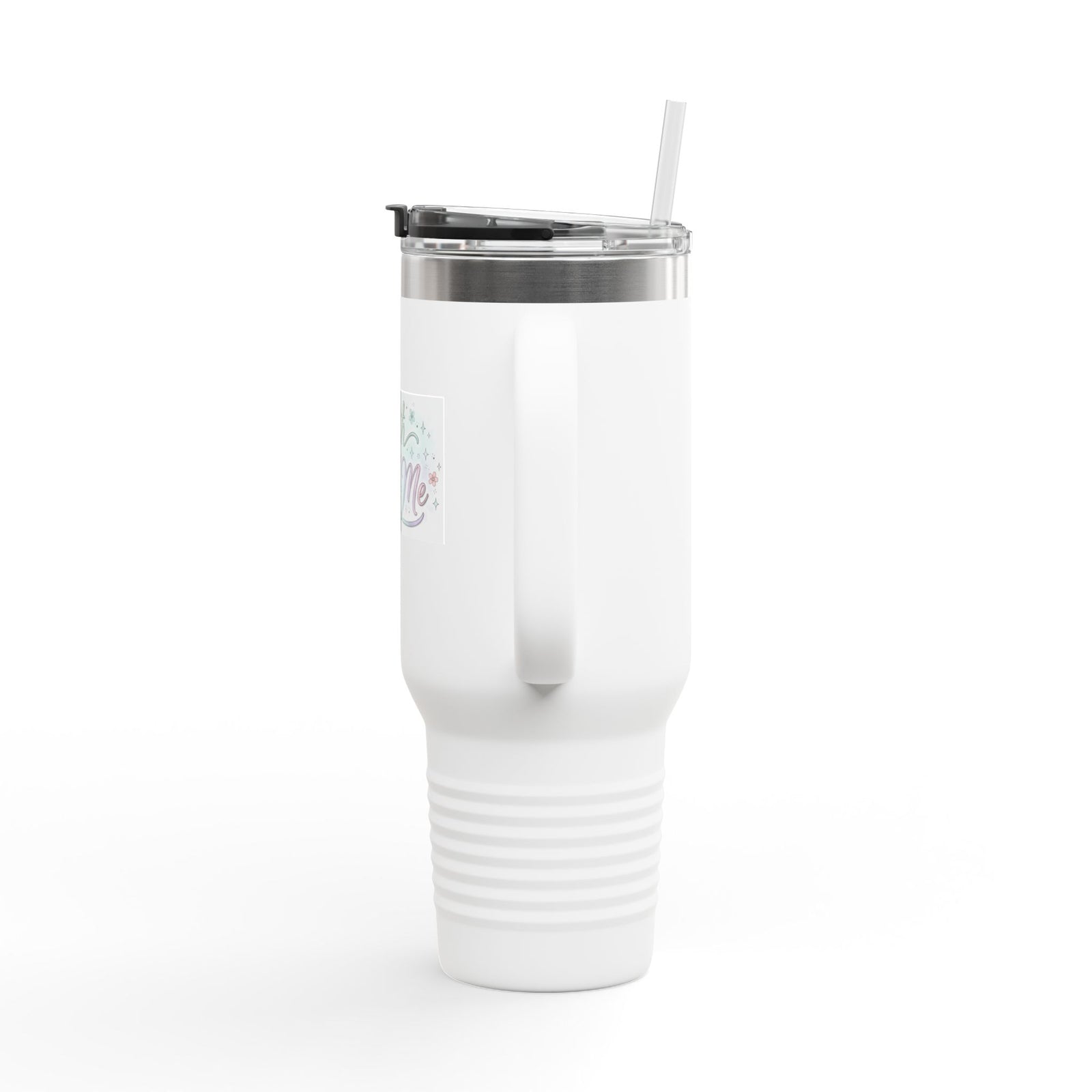 40oz Insulated Travel Mug — "Faith Fuels Me" Inspirational White Tumbler