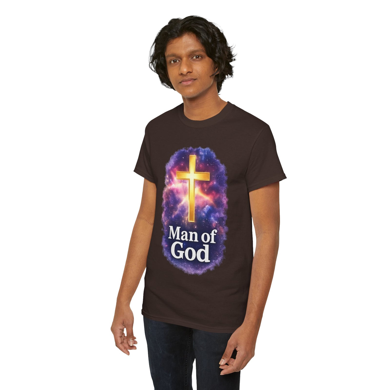 Man of God T-Shirt — Christian Cross  Men & Boys Graphic Tee