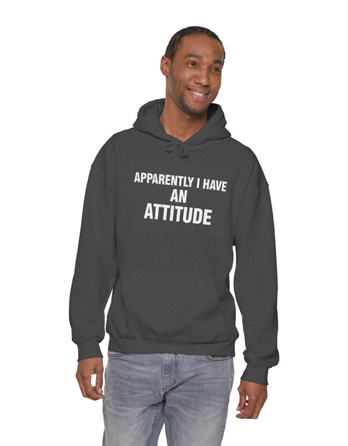 Load image into Gallery viewer, Funny Attitude Statement Hoodie — "Apparently I Have An Attitude" Graphic Men's &amp; Woman's Hoodie
