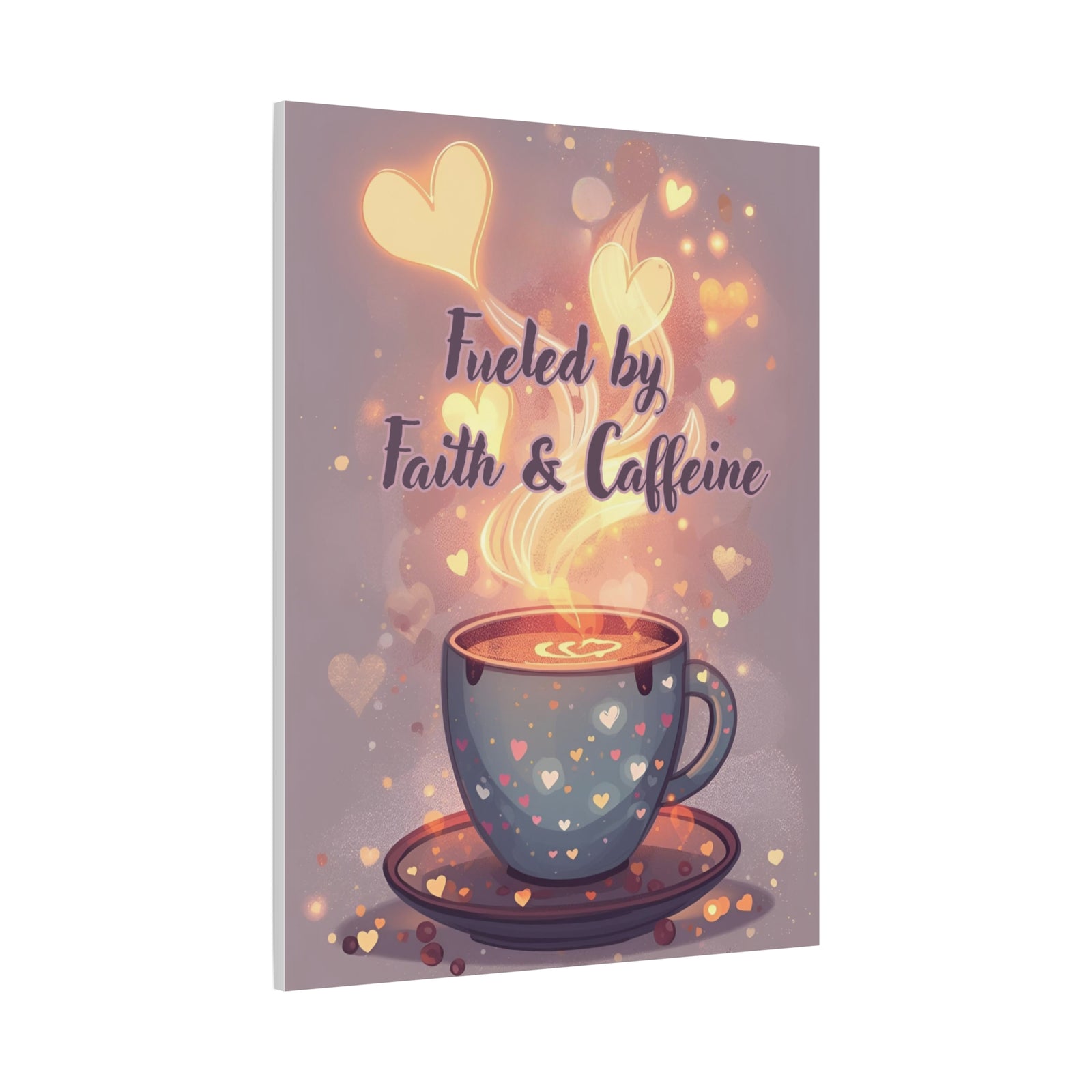 Canvas Wall Art "Fueled by Faith & Caffeine" — Coffee Lover Inspirational Home - Coffee Shop Decor