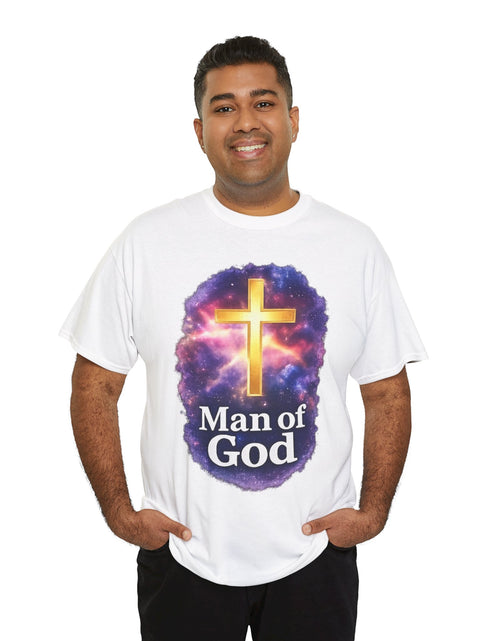 Load image into Gallery viewer, Man of God T-Shirt — Christian Cross  Men &amp; Boys Graphic Tee
