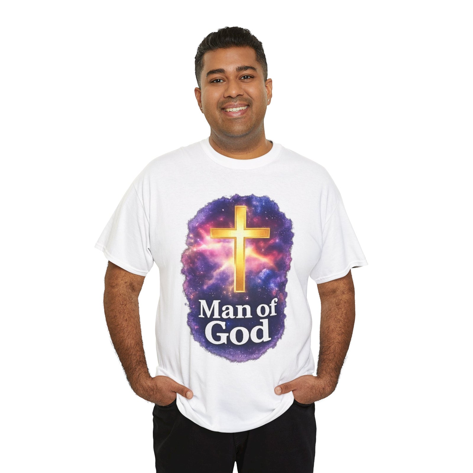 Man of God T-Shirt — Christian Cross  Men & Boys Graphic Tee