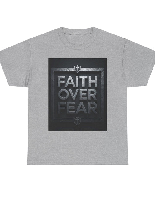 Load image into Gallery viewer, Faith Over Fear T-Shirt — Inspirational Christian Tee with Bold Typography For Men &amp; Women
