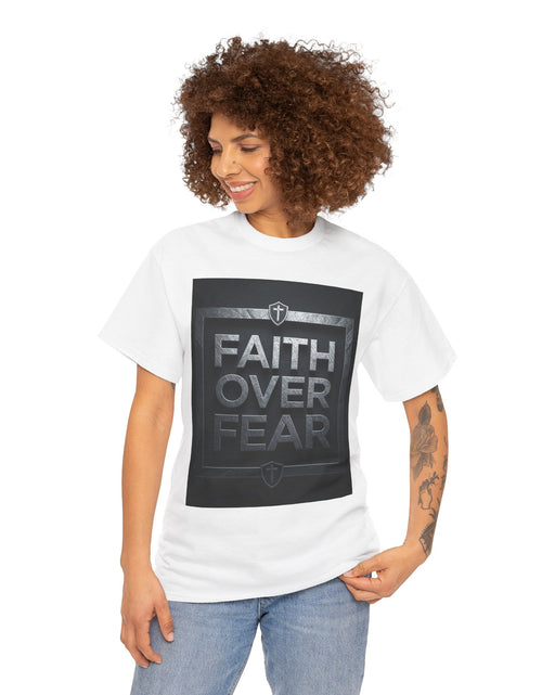Load image into Gallery viewer, Faith Over Fear T-Shirt — Inspirational Christian Tee with Bold Typography For Men &amp; Women
