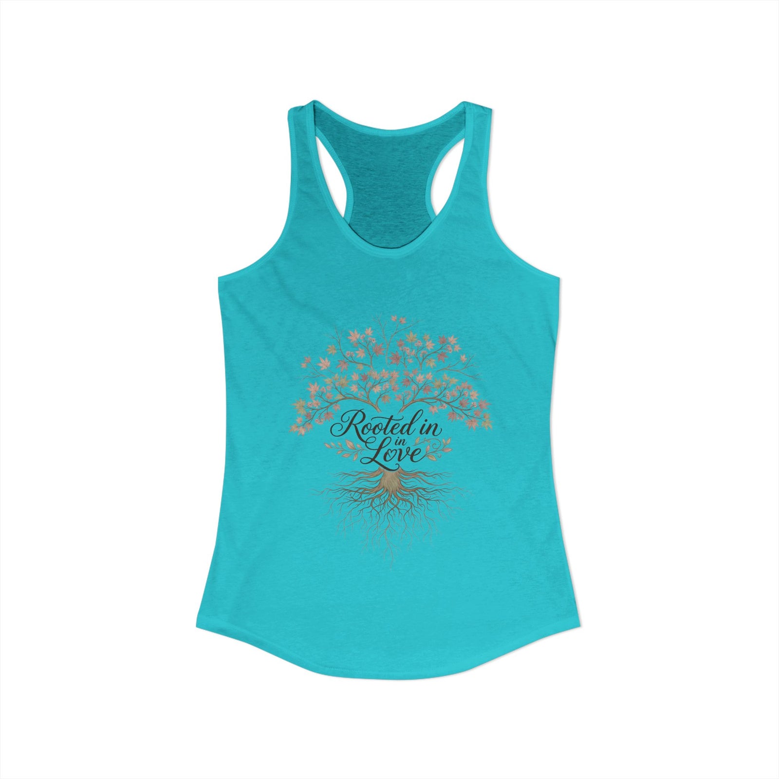 Rooted in Christ Women's Christian Tank Top – Faith Tree Shirt – Inspirational Christian Summer Apparel
