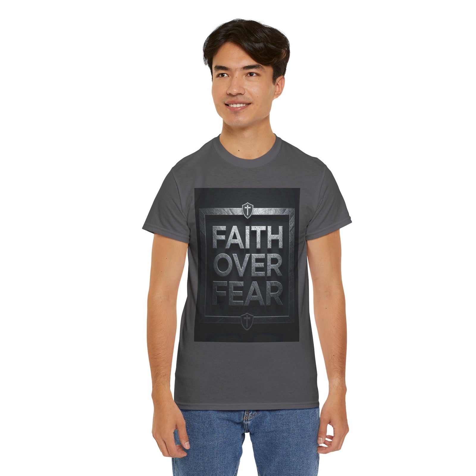 Faith Over Fear T-Shirt — Inspirational Christian Tee with Bold Typography For Men & Women