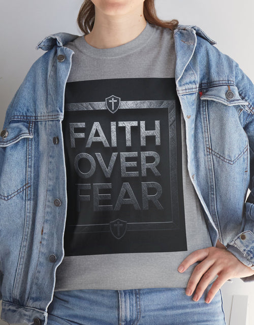 Load image into Gallery viewer, Faith Over Fear T-Shirt — Inspirational Christian Tee with Bold Typography For Men &amp; Women
