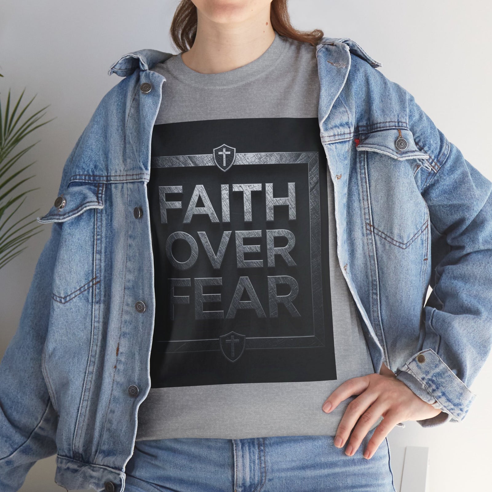 Faith Over Fear T-Shirt — Inspirational Christian Tee with Bold Typography For Men & Women