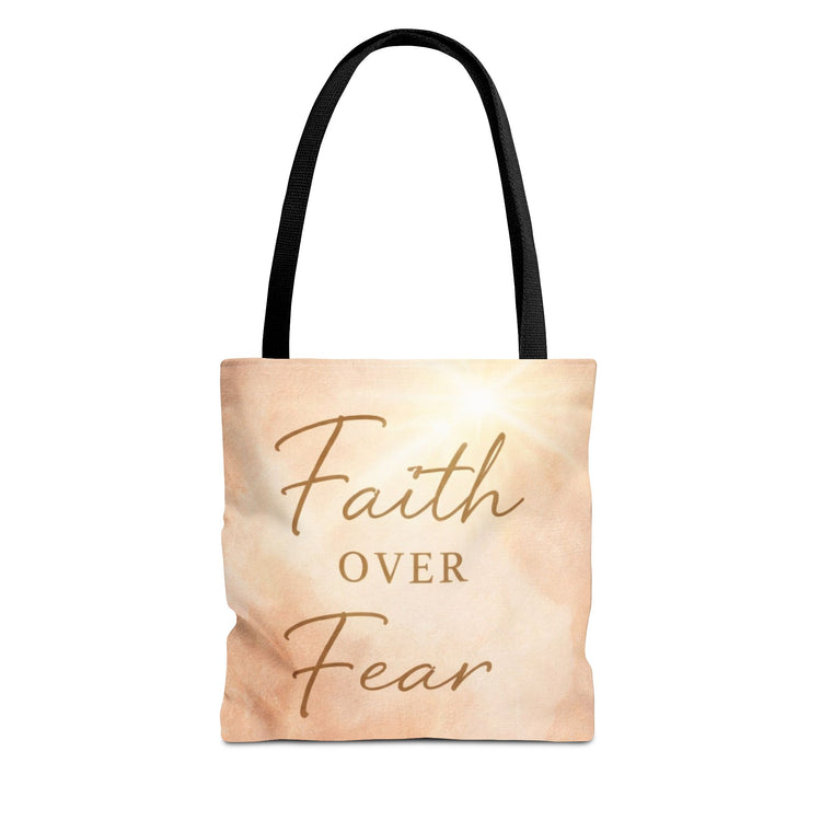 Faith Over Fear Tote Bag - Inspriational Soft Girl Era Purse