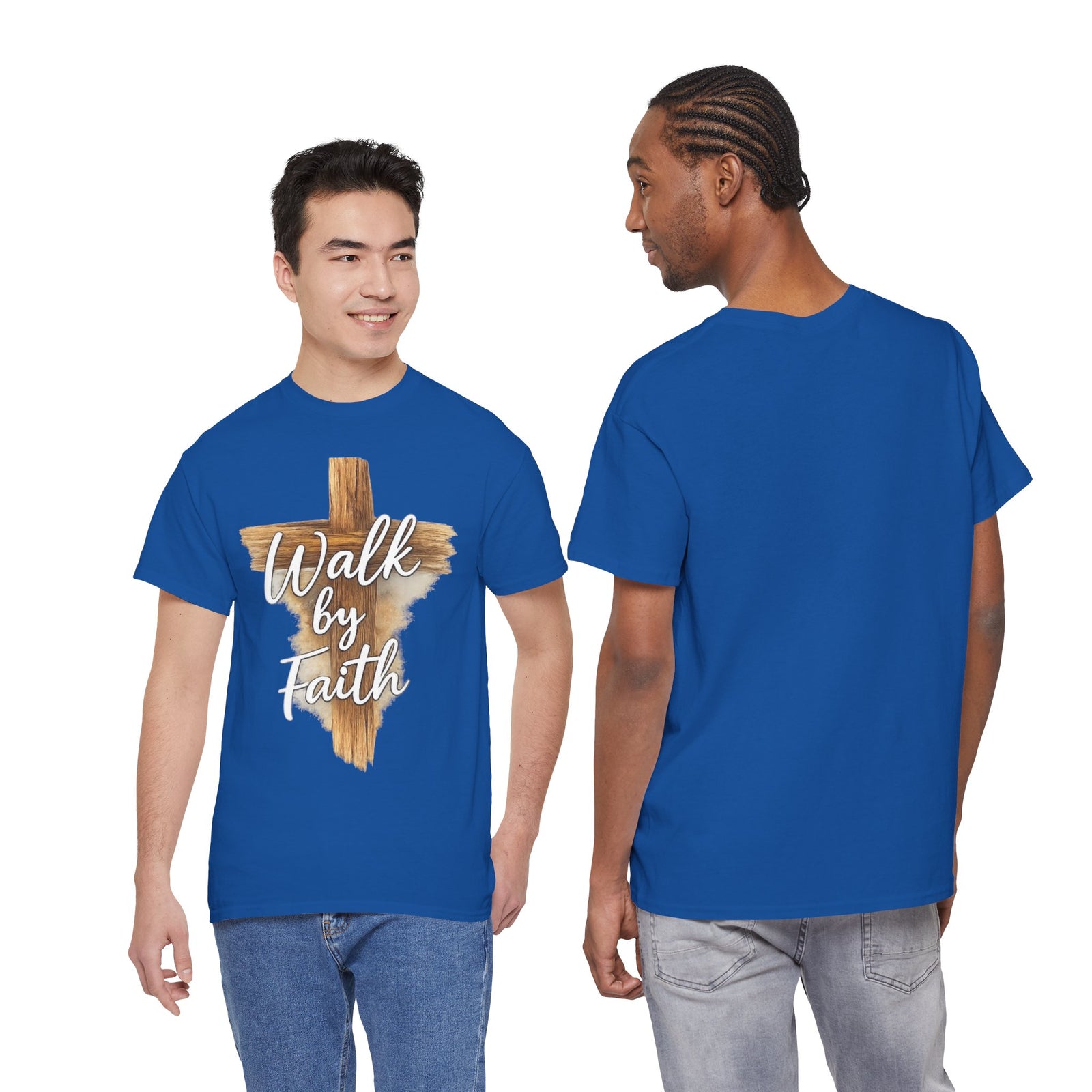 Walk By Faith Tee — Christian Cross Faith Men's T‑Shirt